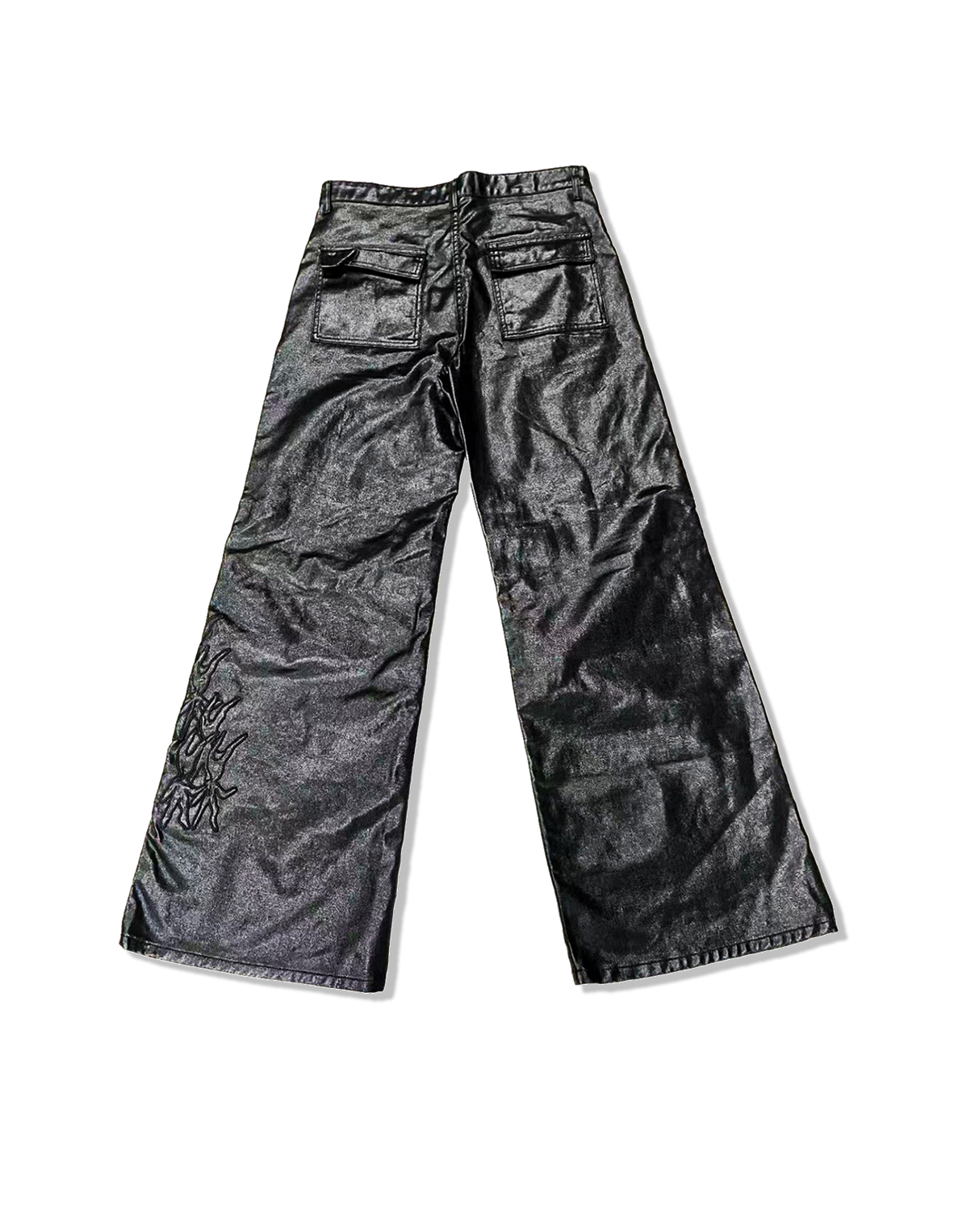 WAXED DENIM “XUNNY” PATCHWORK JEANS