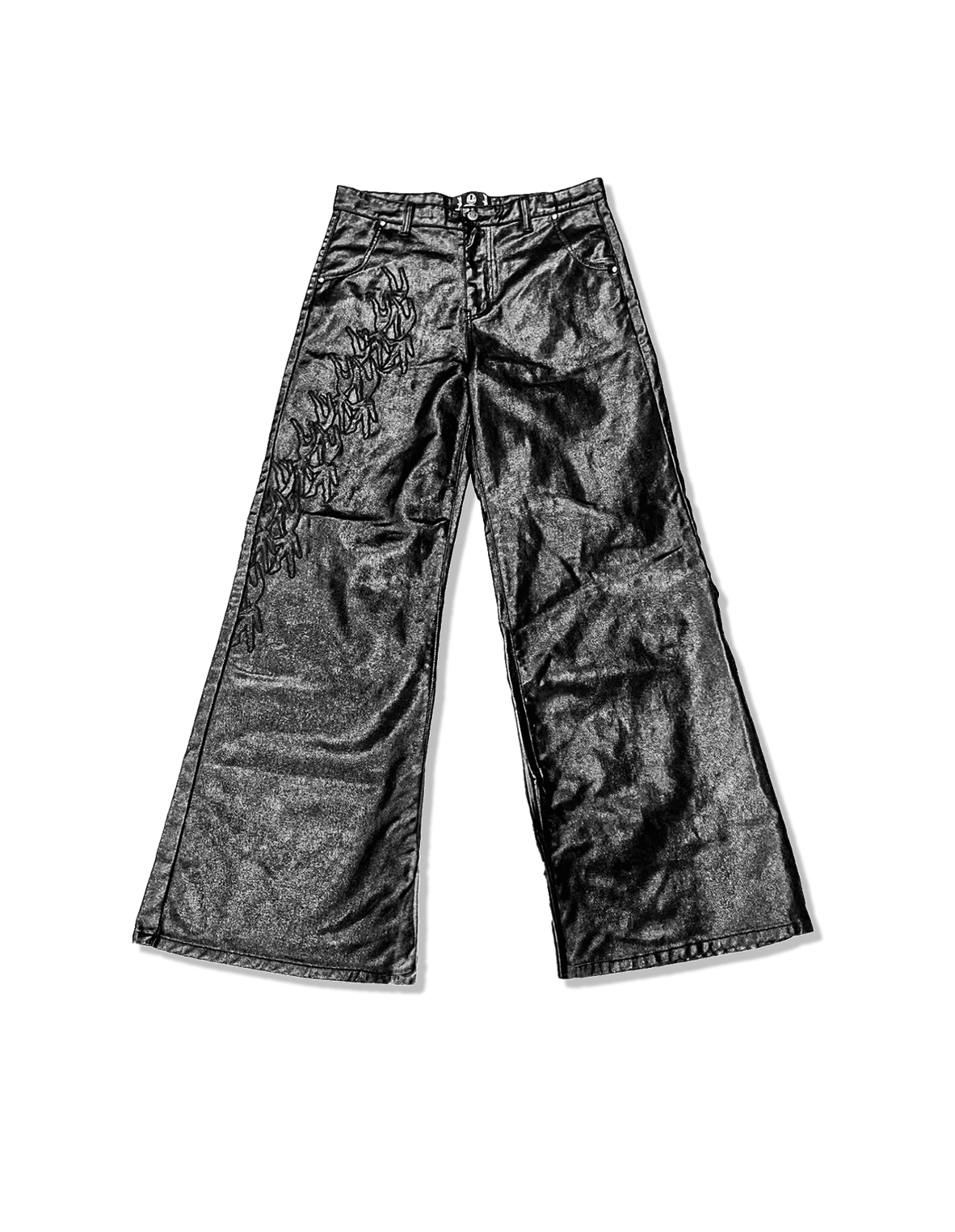 WAXED DENIM “XUNNY” PATCHWORK JEANS